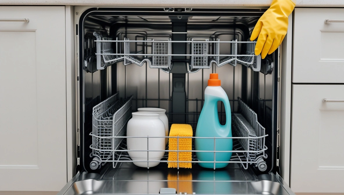 how to clean a dishwasher naturally at home