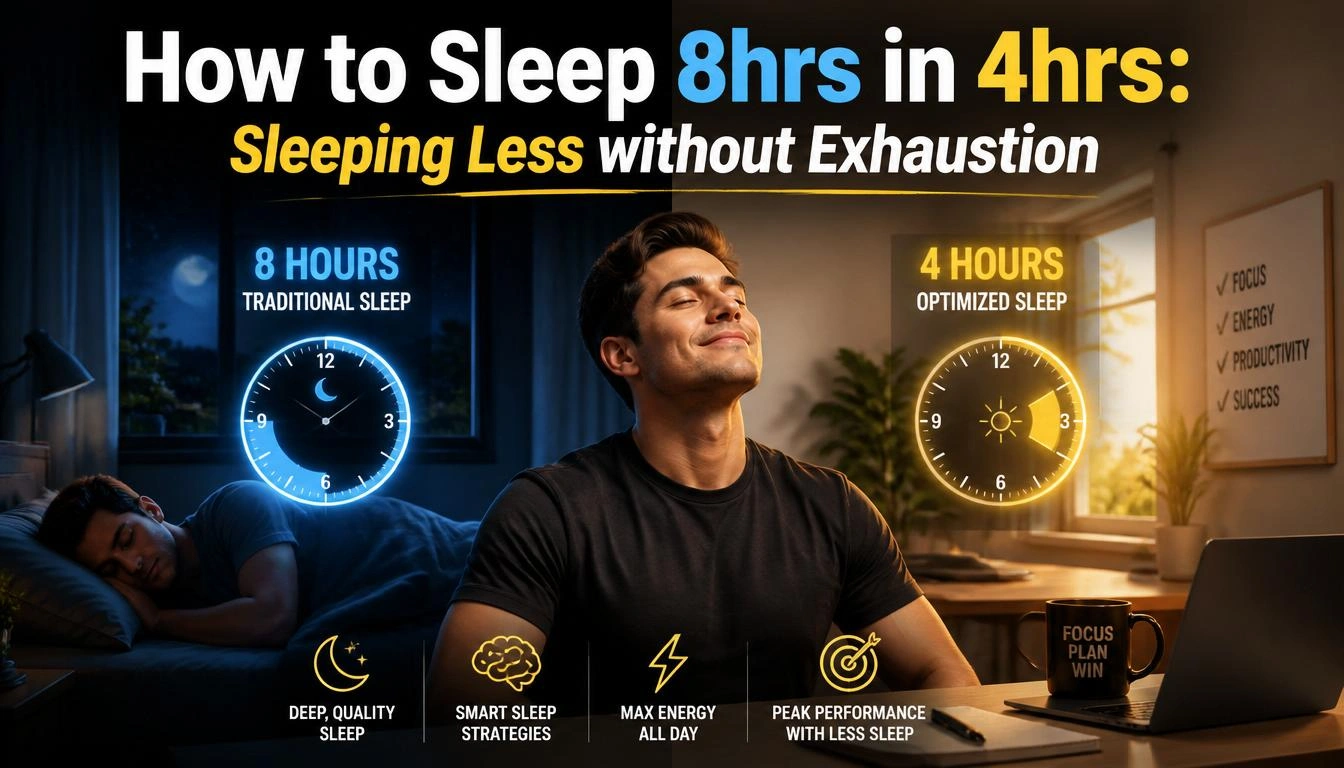 How to sleep 8hrs in 4hrs: Sleeping Less without Exhaustion