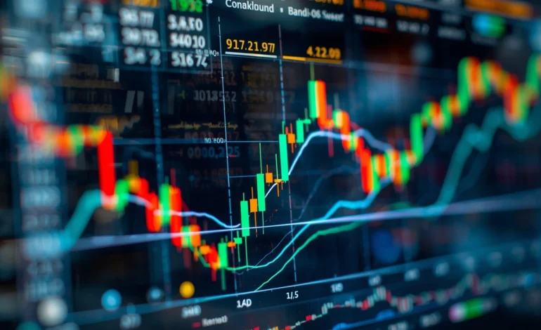 Beginner learning how to start investing in US stocks using an online brokerage platform with stock market charts