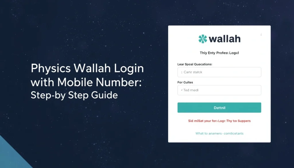 physics wallah login with mobile number
